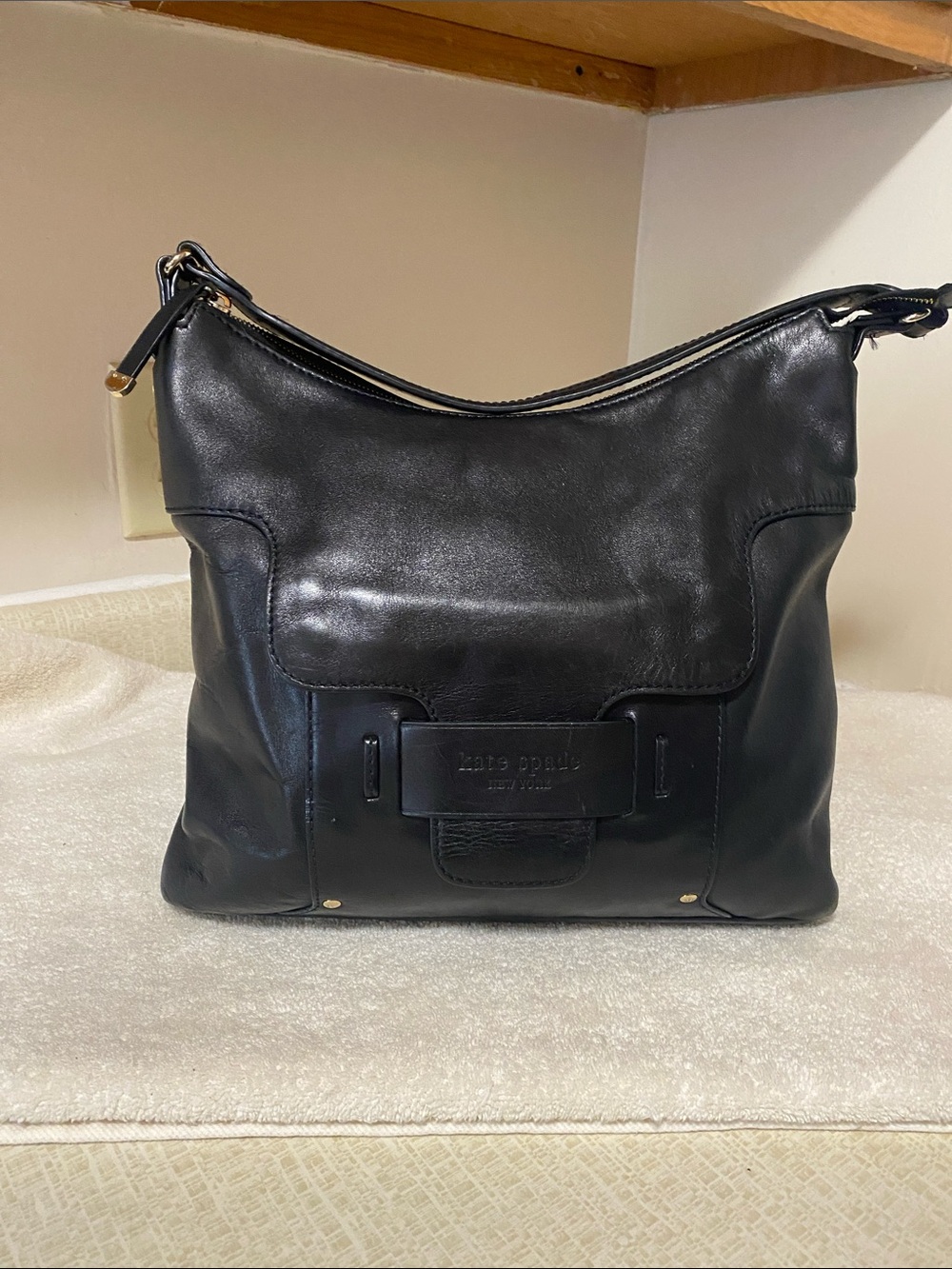 kate spade Black Leather Hobo Shoulder Bag